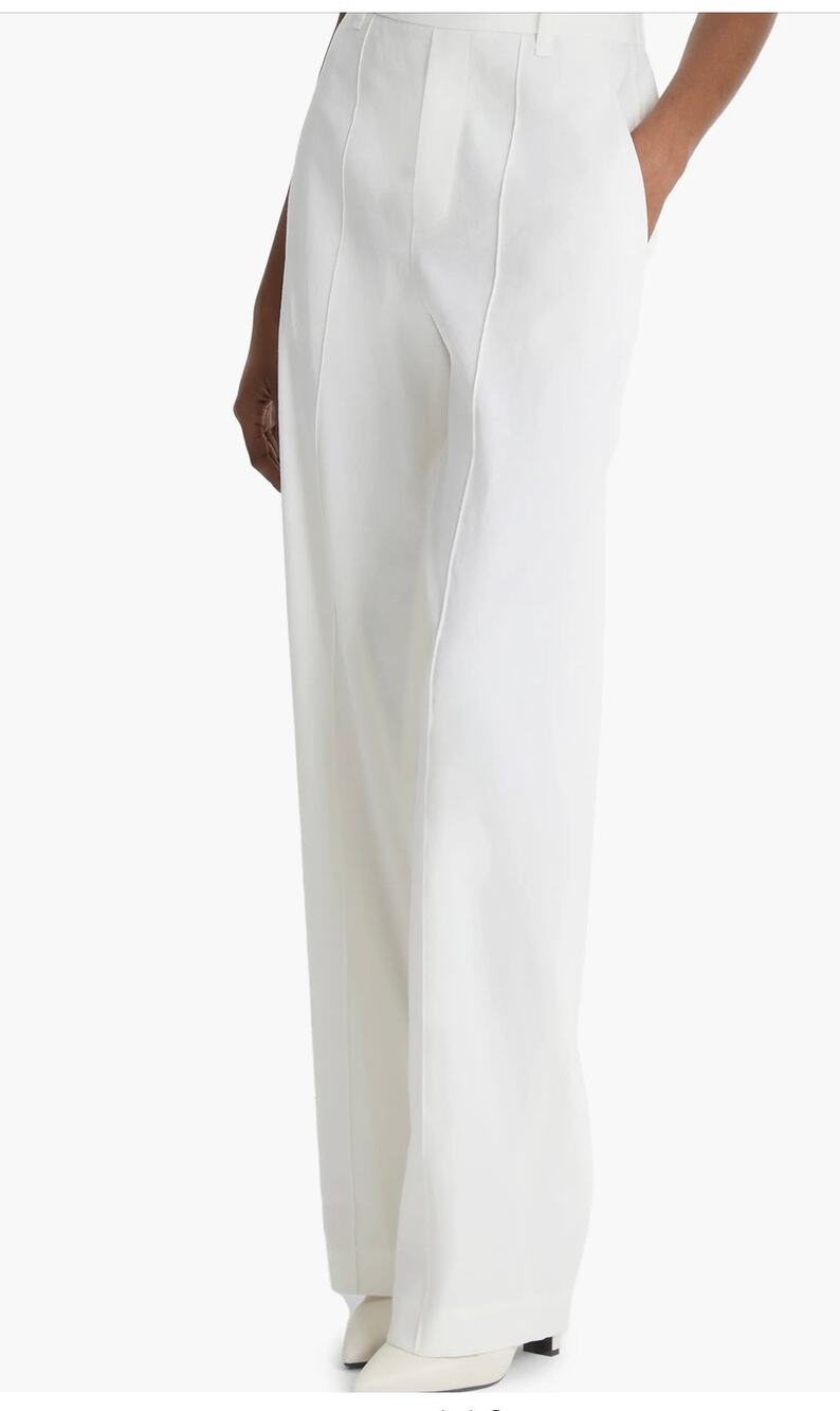 Vince Joan High Rise Linen Blend Pull On Pants SZ L